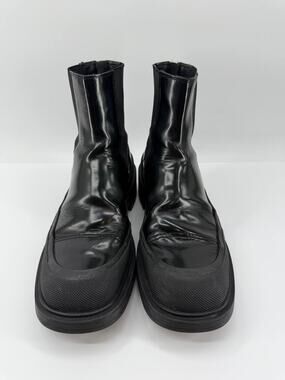 Alexander McQueen Black Leather Zip Ankle Boots Women Size EU 42 D Made in Italy